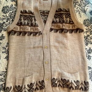 Men's Beige Alpaca Wool Vest